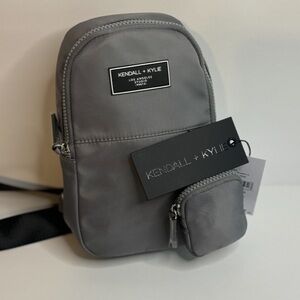 Kendall & Kylie Gray Backpack Messenger Crossbody Adjustable Straps NWT